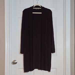 Travelers By Chicos Wine Red Purple Open-Front Duster Size Chico's 2 US Large